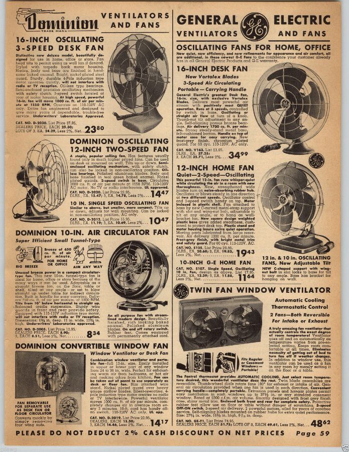 1954 Dominion Fan Advertisement View